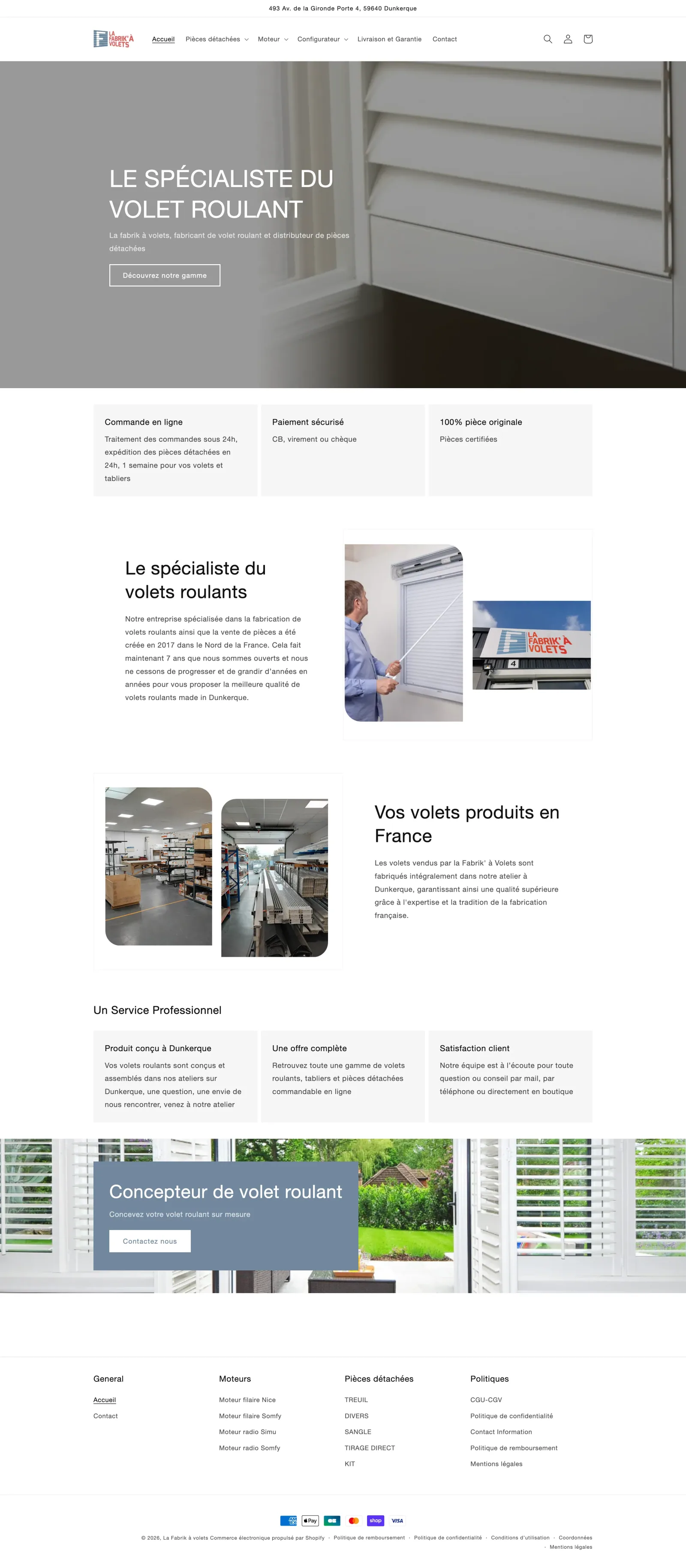 Configurateur de volets sur-mesure — La Fabrik à Volets