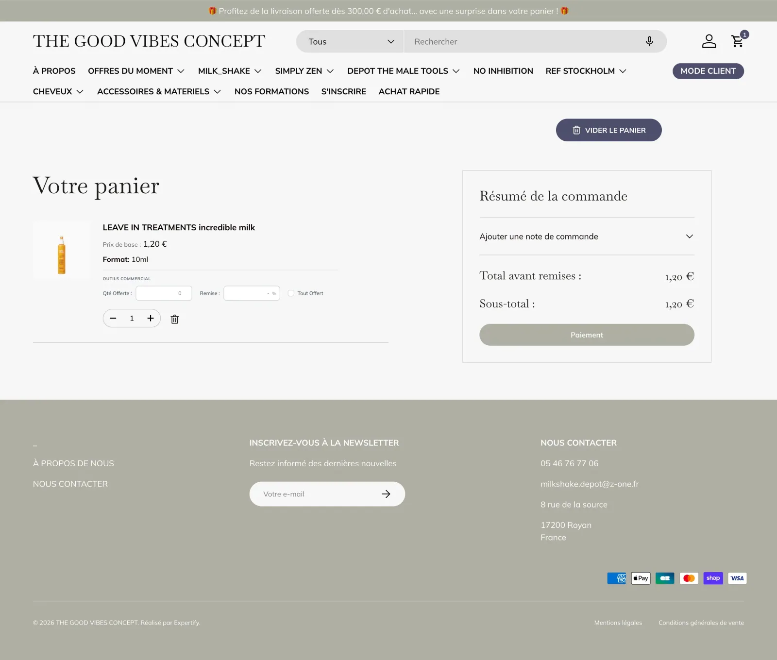 Portail TGV Concept — connecteur Selssy stabilisé et commande commerciale sur-mesure