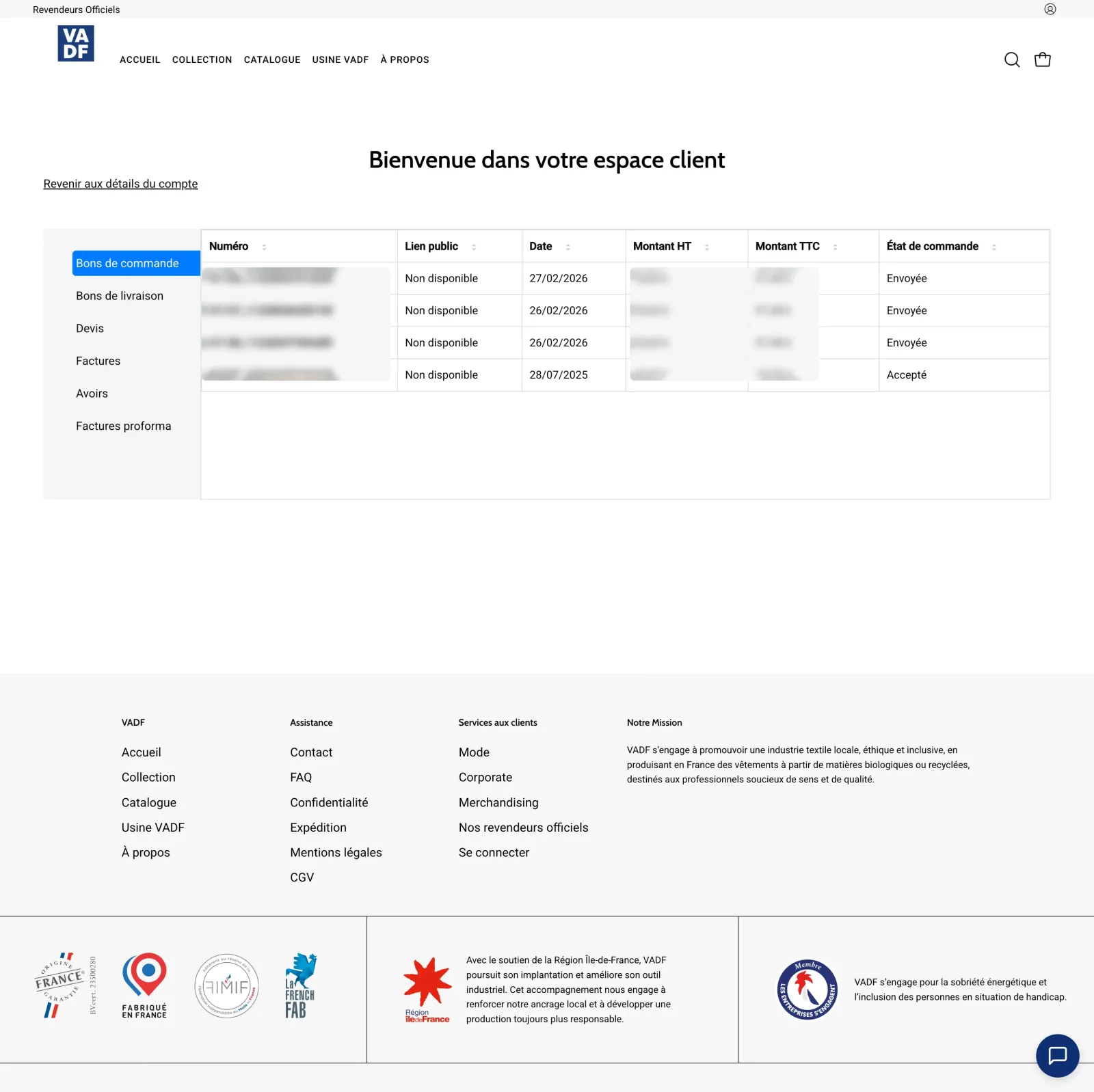Portail VADF — connecteur Selssy, synchronisation ERP temps réel